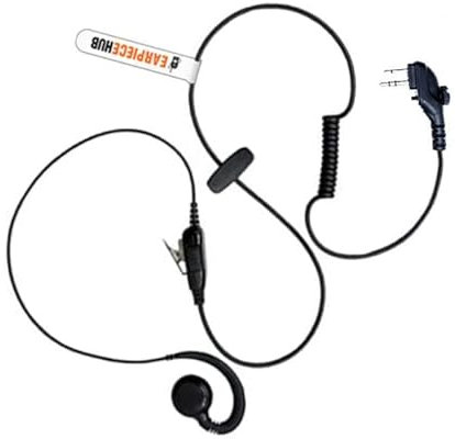 Icom Casque de sécurité 2 broches 3,5 mm 2 voies radio en forme de C en ligne pivotant style casque de police de sécurité PTT micro