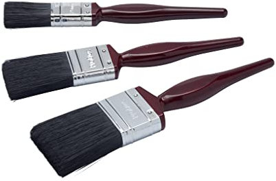 ProDec Contractor 3 piece All Purpose Mixed Bristle Paint Brush Set for a Smooth Finish Painting with Emulsion, Gloss, Satin Paints on Walls, Ceilings, Wood, Metal - Contains 1, 1.5, 2 inch Brushes