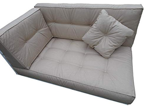 Palettenkissen Schaumkissen/Kissen Palettensofa Euro Paletten/europalleten sitzkissen/sitzkissen palettenmöbel/palettenkissen Outdoor/Sitzkissen 120 x 60 cm (cremig, 3X teiliges Set)
