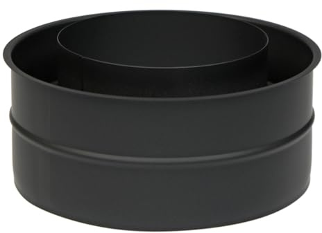 raik Rauchrohr/Ofenrohr Doppelwandfutter für doppelwandige Coltherm-Rauchrohre 150 mm Durchmesser Stahlblech Schwarz SH30011499-sw