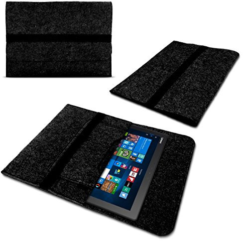 NAUCI Tablet Schutzhülle kompatibel mit VALE Tablet V12E LTE-8128 Tasche aus Filz mit Innentaschen Sleeve Hülle Cover Schutz Case, Farbe:Dunkel Grau