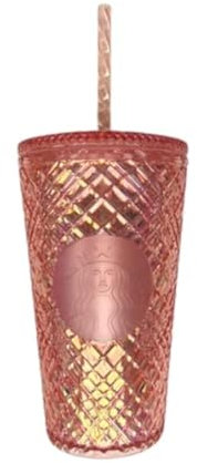 Starbucks Vaso grande con joyas 2021 de 16 onzas (oro rosa)