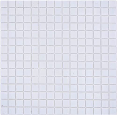 MOS200-A01 - Mosaico in vetro per piscina, colore: Bianco