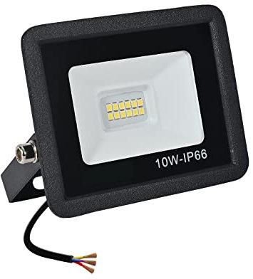 treoir LED Strahler Außen 10W, LED Fluter 1000LM Superhell LED Scheiwerfer Flutlicht, 6000K Kaltweiß IP66 Wasserfest Außenstrahler für Hinterhof, Auffahrt, Türen,Garage, Flur, Garten
