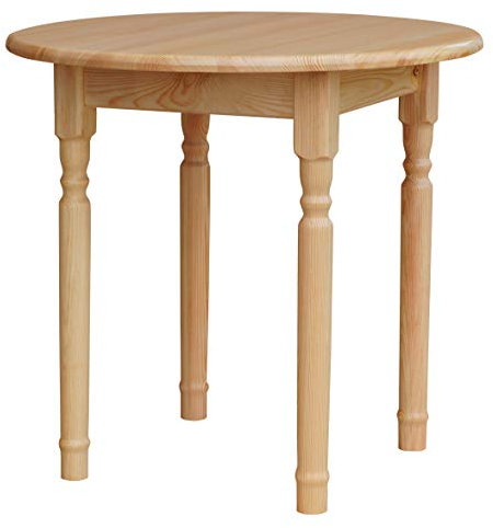 k koma Runder Kiefer Tisch Esstisch Küchentisch Speisetisch Öko Restaurant NEU Kiefer Lackiert (Durchmesser 80 cm)