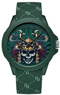 Police Herren Analog Quarz Uhr mit Silikon Armband PEWUM2237771