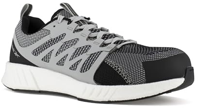 Reebok - S1P SRC 38 Schuhe mit niedriger Sicherheit und Komposit-Zehenpartie aus Nylonnetz, schwarz-grau, Grau/Schwarz