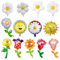 ZOOMPIL Set di palloncini in lamina di fiori, Palloncini per feste a tema floreale, 15 pezzi Palloncini in Foil per Compleanno, Palloncini per Bambini, Decorazione per feste Compleanno