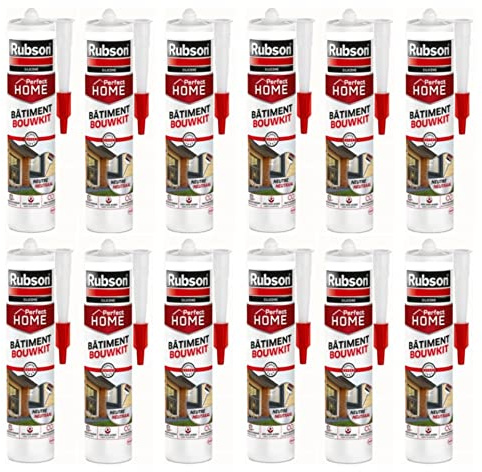 Rubson Perfektes Haus Silikon, wasserfest und witterungsbeständig, für alle Materialien innen und außen, säurefrei, 12 x 280ml Kartusche braun