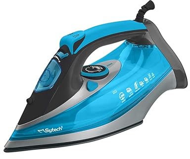 SYTECH - SYPV32AZ - PLancha de Vapor Profesional 3000W, Suela Ceramica, Regulador de temperatura, Antical, Antigoteo