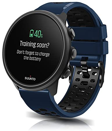 KoGiio 24mm Armband für Suunto 9/7/9 Baro/D5/Spartan Sport, Damen Herren Silikon Weich Mode Ersatzband Uhrenarmband - Blau Schwarz