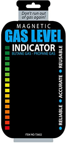 haiaxx Magnetic Gas Cylinder Tool Gas for Tank Level Indicator Propane Butane LPG Fuel Gauge Caravan Bottle Temperature Measuri Magnetic Gas Level Indicator Black