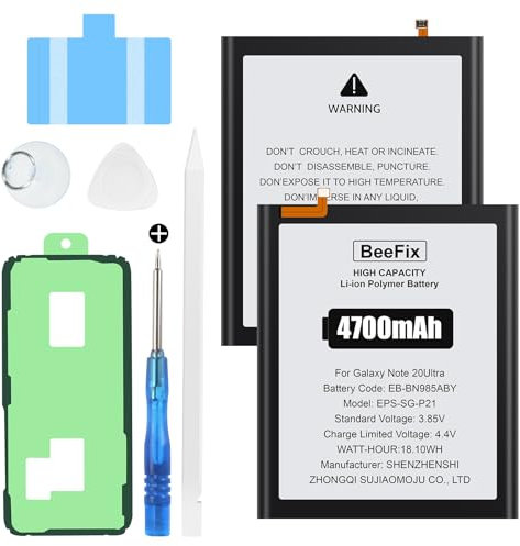 Beefix Batterie de Rechange pour Samsung Galaxy Note 20 Ultra, 4500mAh Lithium-polymère pour Note 20 Ultra(EB-BN985ABY) avec Outils de réparation Professionnels