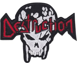Skull Thrash Metal Patch Aufnäher – Abzeichen zum Aufnähen oder Aufbügeln – trendiges Modeaccessoire – einzigartiges dekoratives Logo für Jacken, Jeans und Taschen – Vintage – Bekleidung