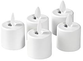 DUNI LED Set Moving Flame, wiederaufladbar, Warm White, 5 Stück, Ersatzteil 38 x Ø 36 mm 25 Std. Weiß