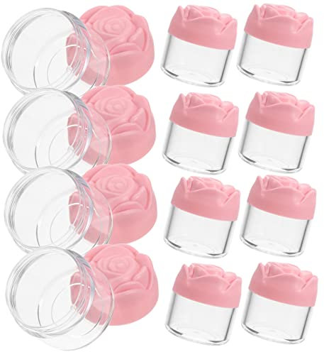 Ipetboom 12pcs Bottled Sub-packing Jars Makeup Container Size Skin Care Containers Glass Storage Jars Cosmetic Containers Skincare Jars Pot Lip Balm Jars Eye Travel Pink Sample Mini Plastic