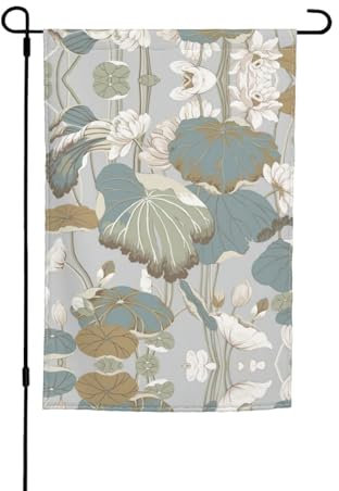 Schwarze Lilien-Pads, für den Außenbereich, saisonale Flaggen, Zuhause, Terrasse, Dekoration, 30,5 x 45,7 cm