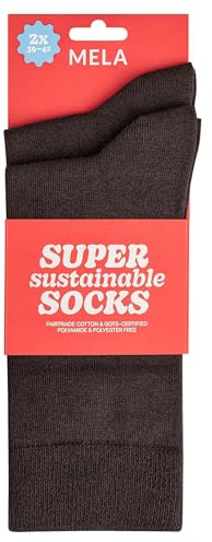 MELAWEAR Socken 2er Pack Basic (DE/NL/SE/PL, Numerisch, 43, 46, Regular, Regular, dunkelbraun)