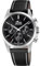 Lotus Montre pour Homme 18990/4 Chrono Boîtier en Acier Inoxydable Gris Bracelet en Cuir Noir