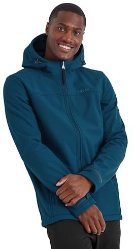 TOG24 Feizor Men's Waterproof Softshell Jacket Lightweight Fleece Lined Warm Jackets Rain Coat Windbreaker Hiking Jackets with Hood Marine Blue 3XL