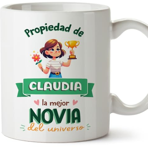 MUGFFINS Tazas Personalizadas para NOVIA - En Español - Propiedad de - 11 oz / 330 ml - Regalo personalizable original y divertido