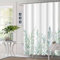 Duschvorhang Grüne Weiße Pflanzen Duschvorhang Stoff Polyester Shower Curtains Anti Schimmel Badevorhang Waschbar Duschvorhang Wasserdicht Duschvorhänge mit 12 Duschvorhangringen 120x180cm