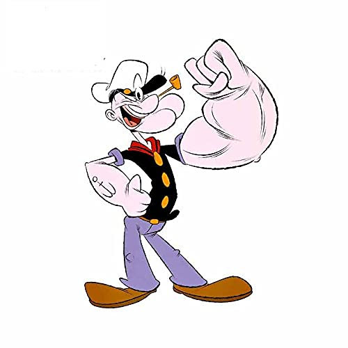 13 cm x 9,3 cm Cartoon Strong POPEYE Kapitän Aufkleber Motorrad Aufkleber Vinyl Fenster Stoßstange Dekor