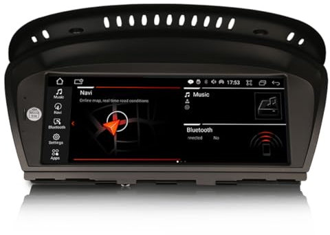 8-Kern 8.8 Zoll Android 14.0 Autoradio CarPlay GPS Navi für BMW 3er 3 Series E90 E91 E92 E93 5er E60 E61 6er E63 E64 CCC Unterstützt IPS Bildschirm Bluetooth DAB+ Android Auto WiFi SWC USB 4GB+64GB