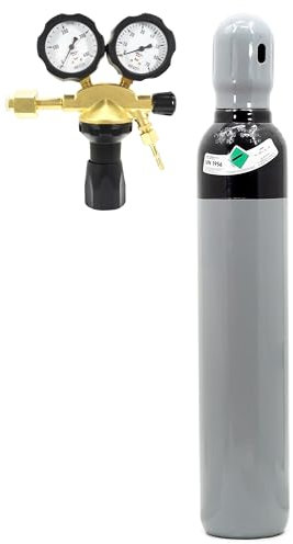 Zestaw Butla HYDROGEN NH5 Régulateur de pression pour bouteille de gaz azote 8 l 200 bar + détendeur AZOT GCE 50 bar, manomètre Bestschweissen.de