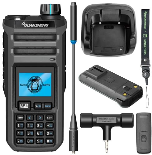 HYS Quansheng TK-11(5) Walkie Talkie VHF/UHF de 10 W, puerto de carga tipo C y batería de 2500 mAh, número de canal 999, analizador de espectro, radio bidireccional profesional