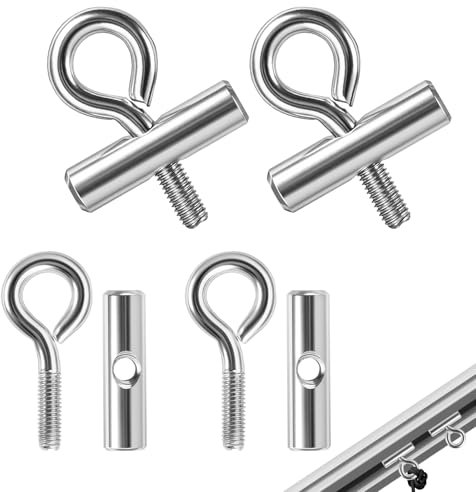 Sophisticate Acciaio Inox Bullone Occhiello con Moschettone,Tendalino Accessori per Binario,Fermi per Binario per Tendalino Gancio,per Campeggio, Roulotte, Camper, Roulotte, Campeggio, Barca (6)