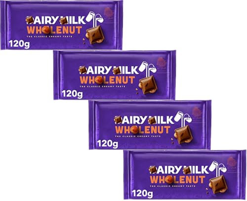 Dairy Milk Whole Nut Chocolate Bar Bundle Milk Chocolate 120g x 4 pack