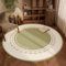 YUEKOPOU Suelos de moqueta Large Round Office Chair Mat for Carpet - Anti-Slip Gaming Chair Mat(White Green 2,80x80cm)