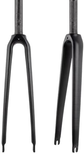 1-1/8'' 700C 3K Carbon Fiber C Brake Road Bike Rigid Fork 28.6mm Threadless Straight/Tapered Tube Light Bike Front Fork (Color : Matte Black, Size : Straight Tube)