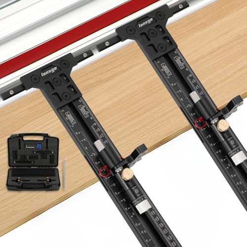 Track Saw Parallel Guide System, Micro Adjustable Flip Stop, Zero Calibration 0.001 Precision Rip Cut Guide for Woodworking, Compatible with Festool Makita Milwaukee Triton WEN