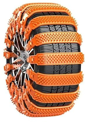 HHGFTIY Auto Schneeketten,für Audi A3 8V 2016-2020,Anti Rutsch Einstellbare,Ultraleistungsfähig Einfache Handhabung, für Meisten Autos,Orange