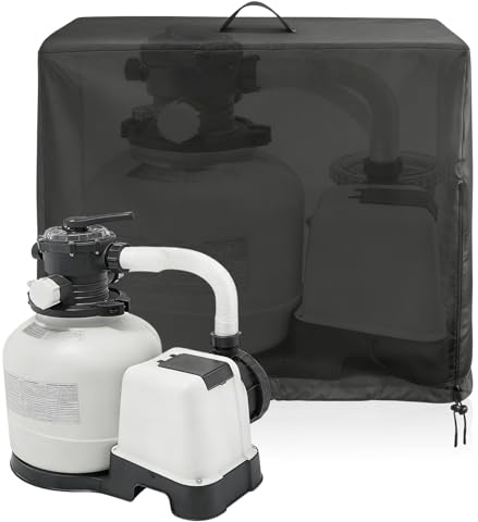 Sandfilteranlage Pool Abdeckung für INTEX Poolpumpe Sandfilter, 66 * 62 * 72CM 420D Oxford UV-beständiges Oxford-Gewebe, wasserdichte Abdeckung für Poolpumpe Im Außenbereich