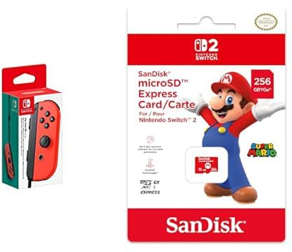 Nintendo Manette Joy-Con Droite Rouge Non Switch + Carte mmoire micro SD express 256 Go SanDisk