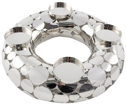 Adventskranz STYLE Edelstahl Modern Design 37 cm Kaheku