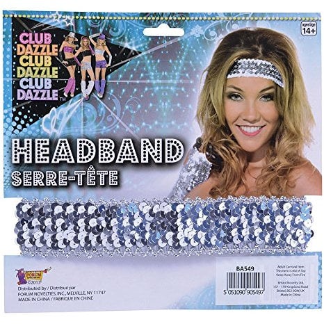 Bristol Novelty BA549 Headband | Silver Sequin | 1pc, womens, Multicolor, One Size