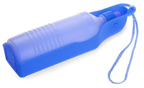 Bebedero Botella Portátil Plástico Azul para Perros Mascota Paseo