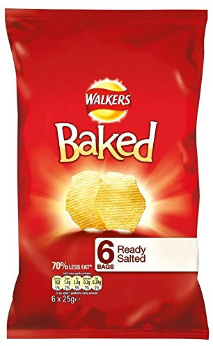 Walkers Baked Crisps - Ready Salted (6x25g) - Pack of 2
