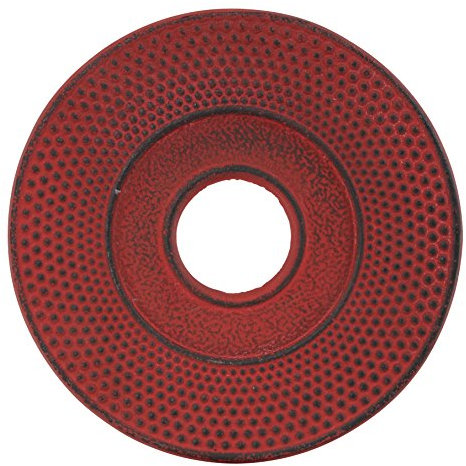 Tokyo Design Studio Teiera con Piatto, in ghisa, Rosso, 14 cm
