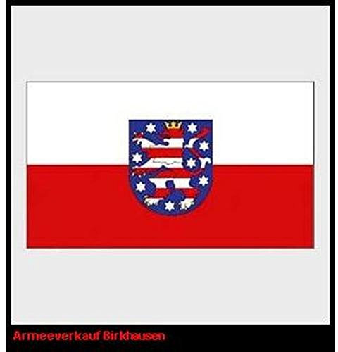 Bandiera della Turingia 90 x 150 cm Bandiera con 2 occhielli Peso del tessuto 100 g/m² Bandiera da issare Issare