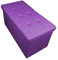 HomeHarmony Folding Storage Ottoman Seat, Stool, Toy Storage Box Faux Leather (Lilac Large)