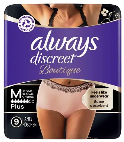 Two Packs of Always Discreet Boutique Plus Pants 9 Medium Pants