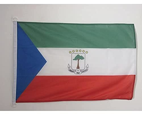 AZ FLAG Equatorial Guinea Boat Flag 45x30 cm Mesh Polyester Plastic Rings | Outdoor and marine use Equatoguinean 12x18 in boat flag Guinea Ecuatorial