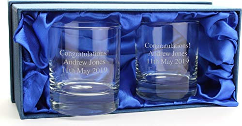 Go Find A Gift Personalised Whisky Glass Tumblers Set of 2
