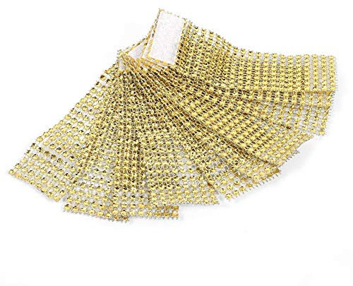 Fdit 50 / 100pcs 8 Reihen-Stuhl-Schärpen-Servietten-Ring-Diamant-Maschen-Verpackungs-Band für das Heirats-Weihnachtsheiße Serviettenringe Serviettenschnalle Schmuck für