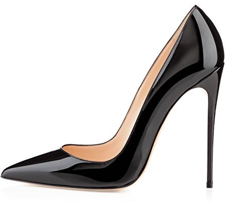 EDEFS Scarpe col Tacco Donna Classico High Heels Chiuse Davanti Scarpa Nero Taglia EU42